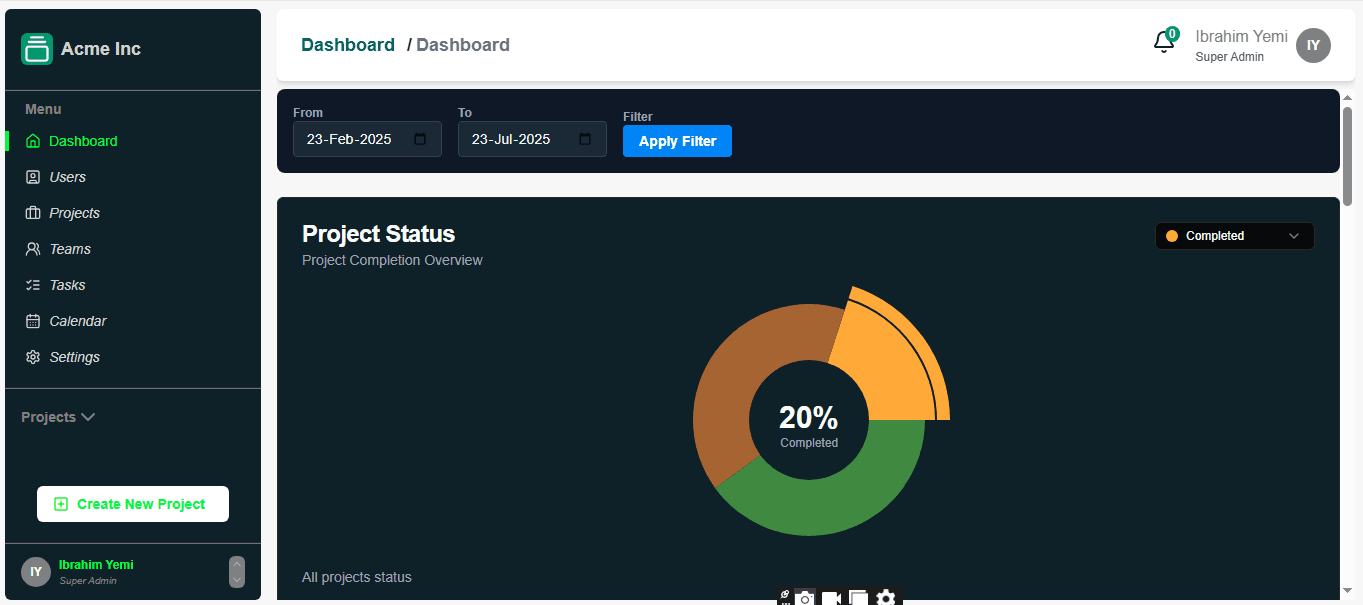 Project & Team Management Tool (Internal)